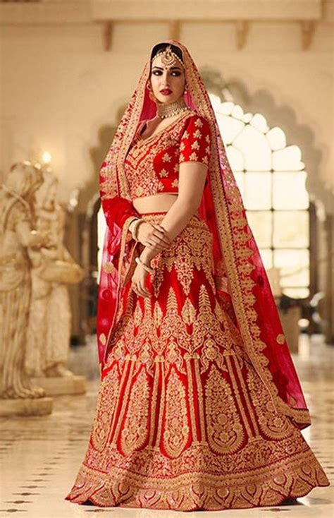 Hot Red Indian Bridal Dress Zardozi Dabka Zari And Nagh Nameera By Farooq