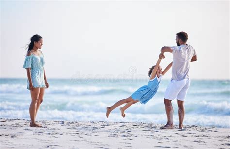 Father Holding Daughter Swing Beach Stock Photos Free And Royalty Free