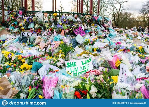 Clapham London England 16 March 2021 Flowers And Tributes At