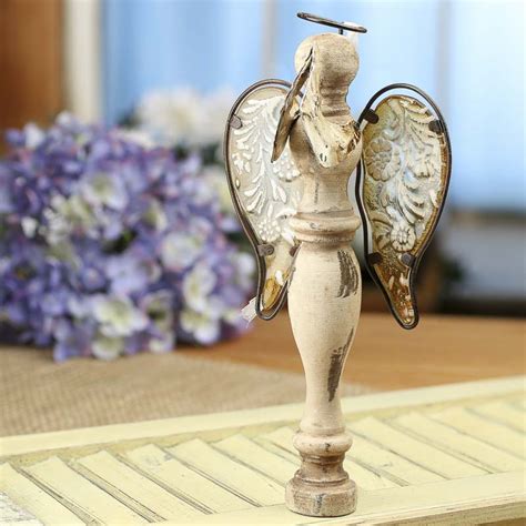 Vintage Inspired Spool Spindle Praying Angel Ornament Christmas