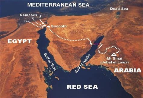 Map Showing The Sinai Peninsula In Relation To The Jabal Al Lawz Site Of Mount Horeb Sinai