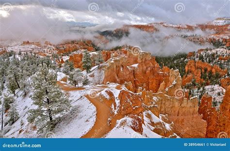 Bryce Canyon National Park In Winter Utah Stock Image Image Of
