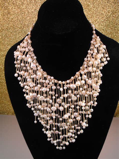 Freshwater Pearl Necklace Waterfall Design Clives Unique Jewelry