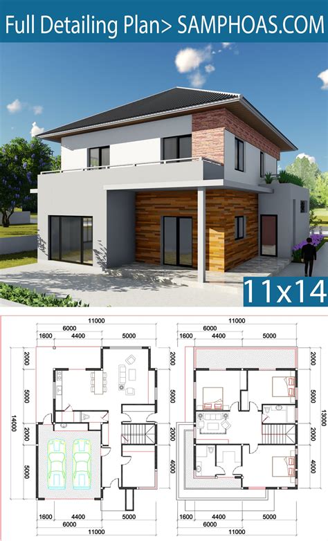 3 Bedroom Villa Design 11x13m Samphoas Plan Villa Design House