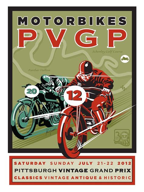 Pittsburgh Vintage Gp July 21 22 2012 Vintage Motorcycle Posters