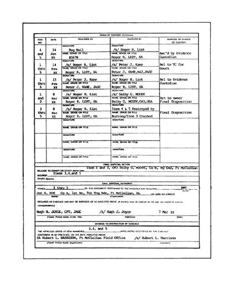 Da Form 4137 Example