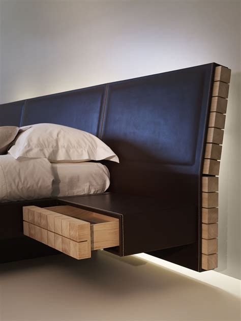Leather Bed With Upholstered Headboard Eko Collection By Turriniby
