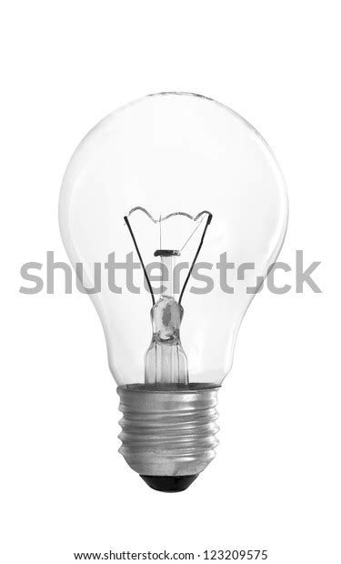 Clear Light Bulb Filament Showing Isolated Stock Photo 123209575