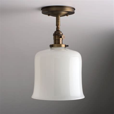 Modern spaces call for modern and tastefully done functional pieces. White/Milk glass Bell Shade Flush Mount or Semi-Flush ...