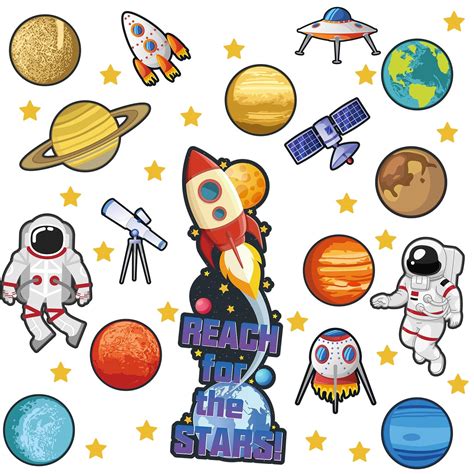 Buy 42 Pieces Outer Space Classroom Bulletin Board Decorations Set