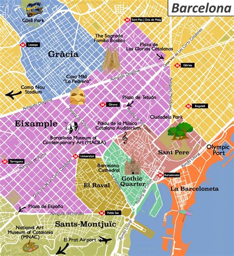 19 Barcelona Map Of Attractions Cleverkina