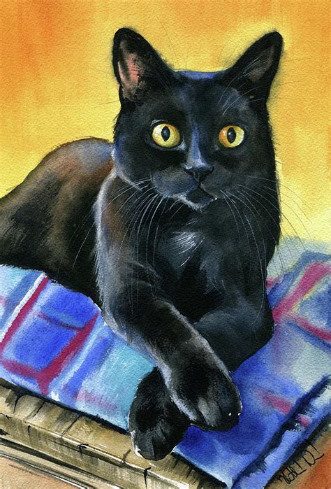 Ralph Black Cat Painting Painting By Dora Hathazi Mendes Pixels