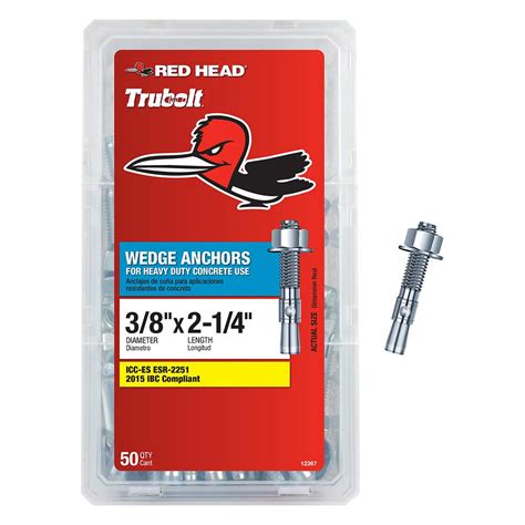 Decorex hardware 1/2 x 4 sleeve anchor are created to give your construction reliability for many years to come. Red Head 3/8 in. x 2-1/4 in. Head Wedge Anchor (50-Pack ...