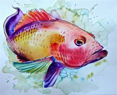 David Lobenberg More Fish In My Net Watercolor Fish Watercolor Paintings Fish Painting