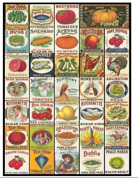 Eat Your Fruits And Veggies Collage Sheet Vintage Fruit And Etsy