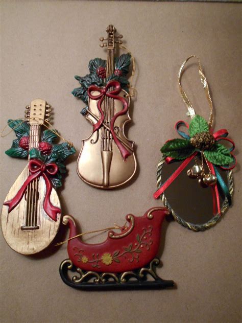 Sale Vintage Music And Victorian Christmas Ornaments Sleigh Etsy