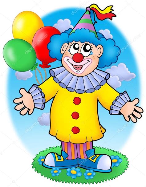 Smiling Clown With Balloons — Stock Photo © Clairev 2942485