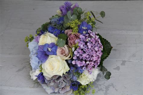 The Flower Magician Blue And Lavender Wedding Bouquet