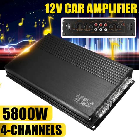 4 Channel 5800w Dc 12v Class Ab Car Power Amplifier Subwoofer Stereo