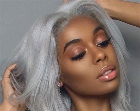 Gray Wigs Lace Frontal Hair Virgin Hair For Black Women Grey Hair At 2