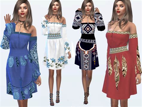 Sims 4 Dress Boho Chic The Sims Book
