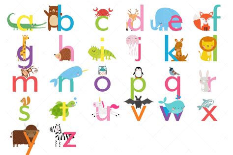 Animal Alphabet Clipart Lowercase Letters By Clipartisan Thehungryjpeg
