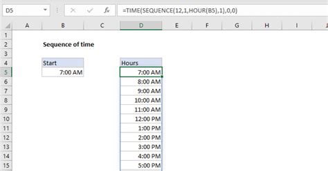Sequence Of Times Excel Formula Exceljet