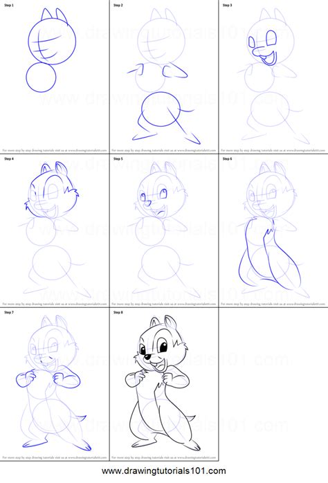 How To Draw Chip From Chip And Dale Printable Drawing