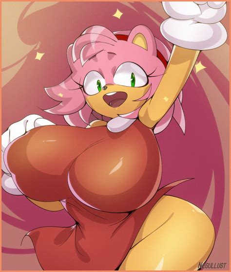 Rule 34 1girls Amy Rose Big Breasts Huge Breasts Large Breasts
