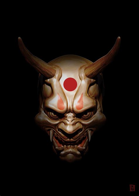 Japanese Demon Mask Painting