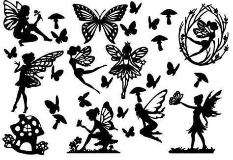 Fairy Die Cut Outs Silhouette Shape X 10 Toppers Free