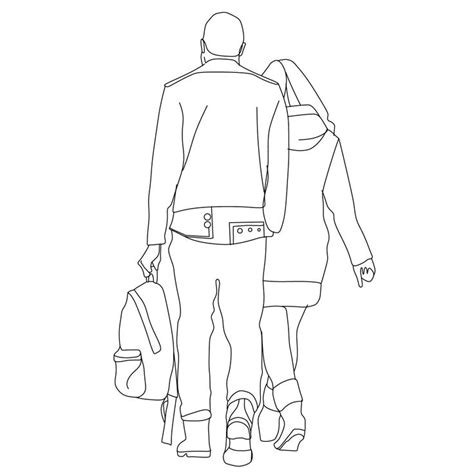 How To Draw People Walking Forward At How To Draw