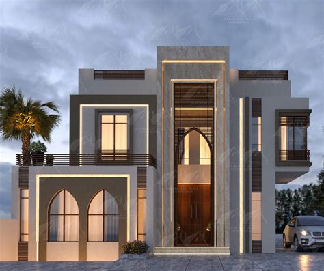 Neo Islamic Villa Facade On Behance Facade Design Modern House