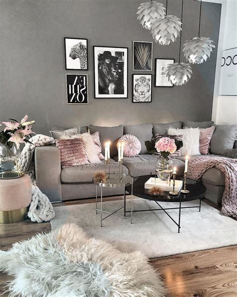Recreate This Grey And Pink Cozy Living Room Decor Livingroom Decor