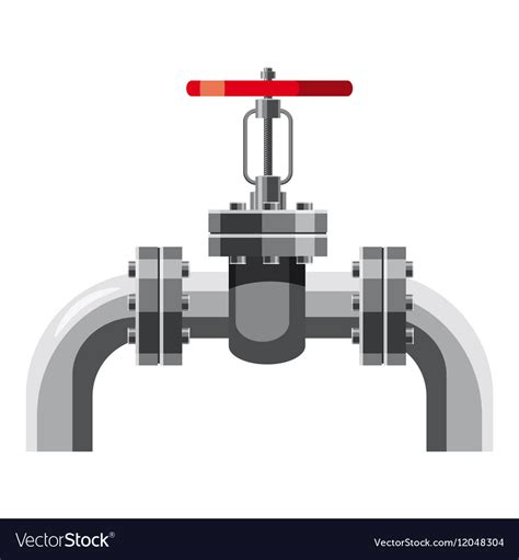 Oil Pipe With Valves Icon Cartoon Style Royalty Free Vector