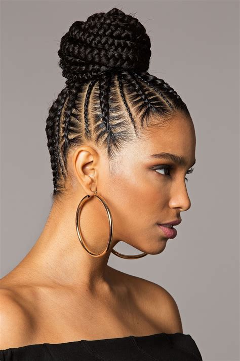 15 Photos Cornrows Hairstyles With Buns