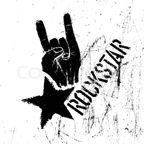 Rockstar Symbol With Sign Of The Horns Stock Vector
