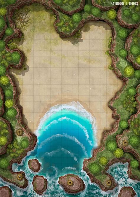 Hidden Cove Battlemap 25x35 Battlemaps Dnd World Map Fantasy City