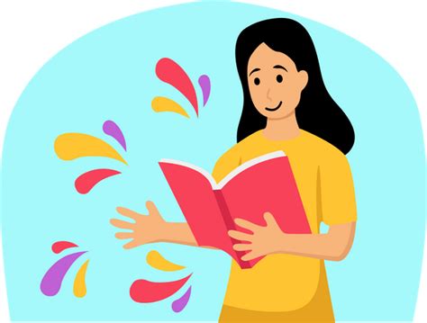 Best Girl Reading Book Illustration Download In Png And Vector Format