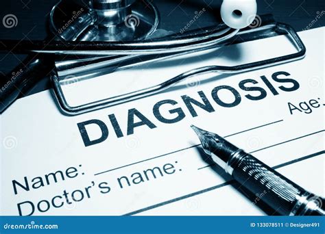 Diagnosis Form And Stethoscope Treatment Of Disease And Healthcare