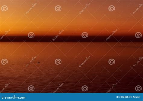 Beautiful Blazing Sunset Over The Mediterranean Sea Stock Photo Image