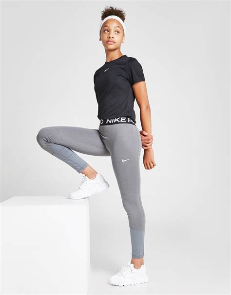 Grey Nike Girls Pro Tights Junior Jd Sports Uk