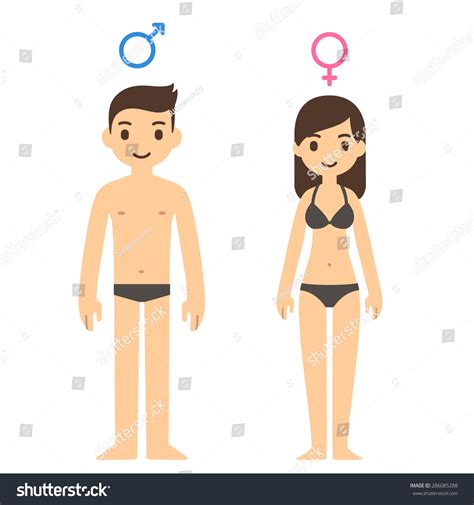 Cute Cartoon Man Woman Underwear Male Shutterstock
