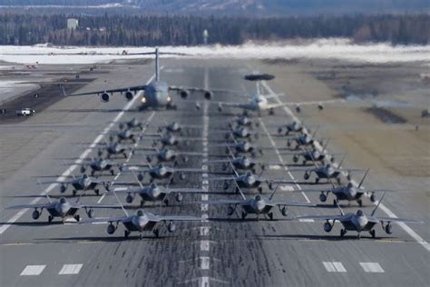 Photos F 22 Raptors In ‘elephant Walk At Alaska Air Force Base