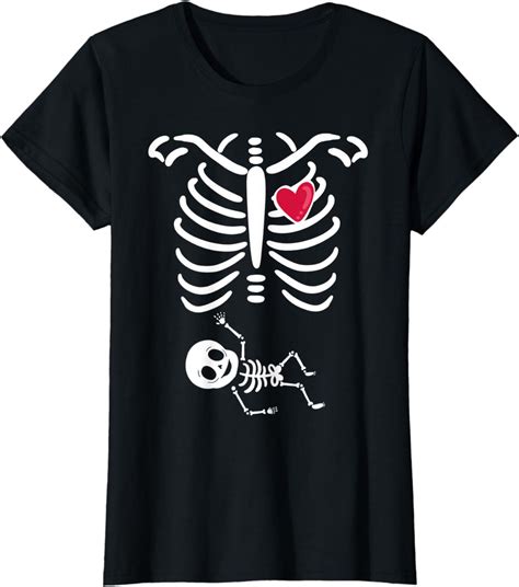 Womens Halloween Pregnancy Costumes Pregnant Skeleton T Shirt Clothing Shoes