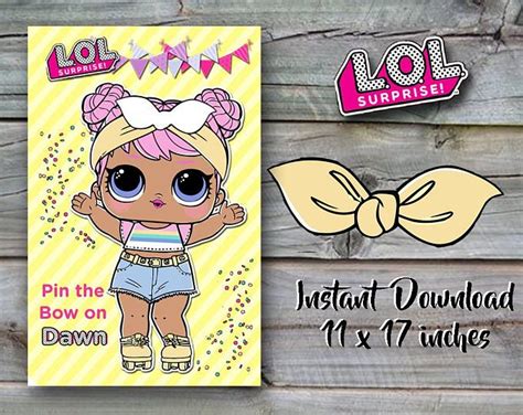 Lol Surprise Doll Confetti Pop Birthday Party Pin The