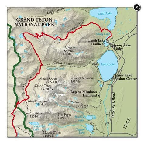 Best Grand Teton National Park Hike Trail Map National Geographic