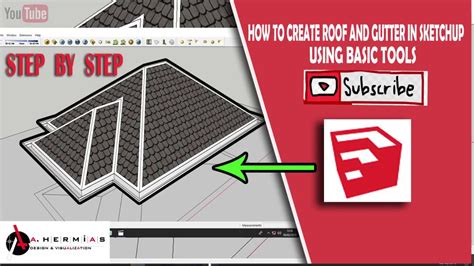 How To Create Roof And Gutter In Sketchup Youtube