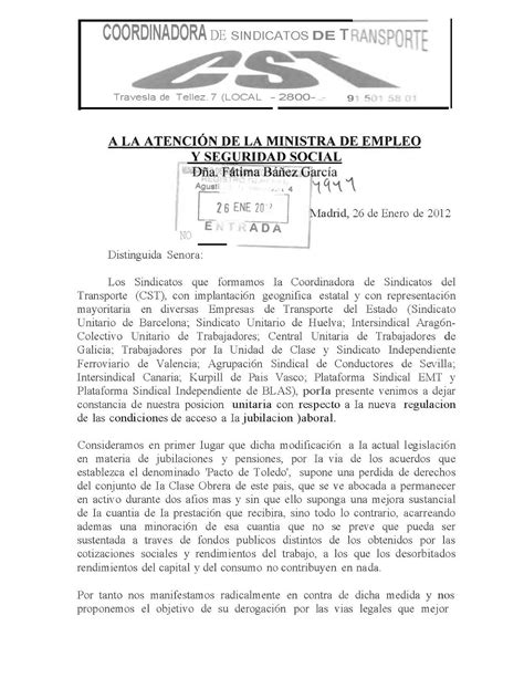 Asc Sevilla Carta A La Ministraacuse De Recibo