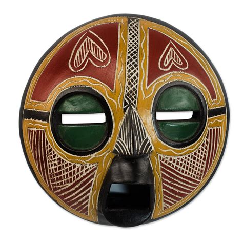 Handcrafted African Sese Wood Wall Mask From Ghana Heart Of Africa